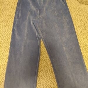 Alfred Dunner Light Blue Faux Crush Velvet Pants Size Ladies 10 Excellent Cond.